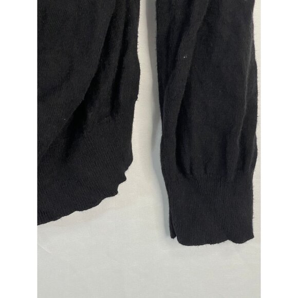 Long sleeve shirt sheer bunched up bust v-neck black no size tag large READ - Picture 3 of 7